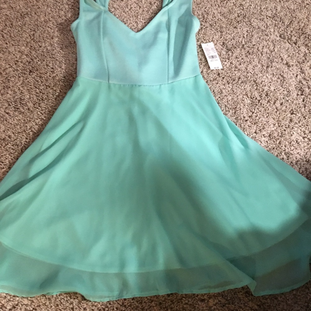 Mini turquoise dress